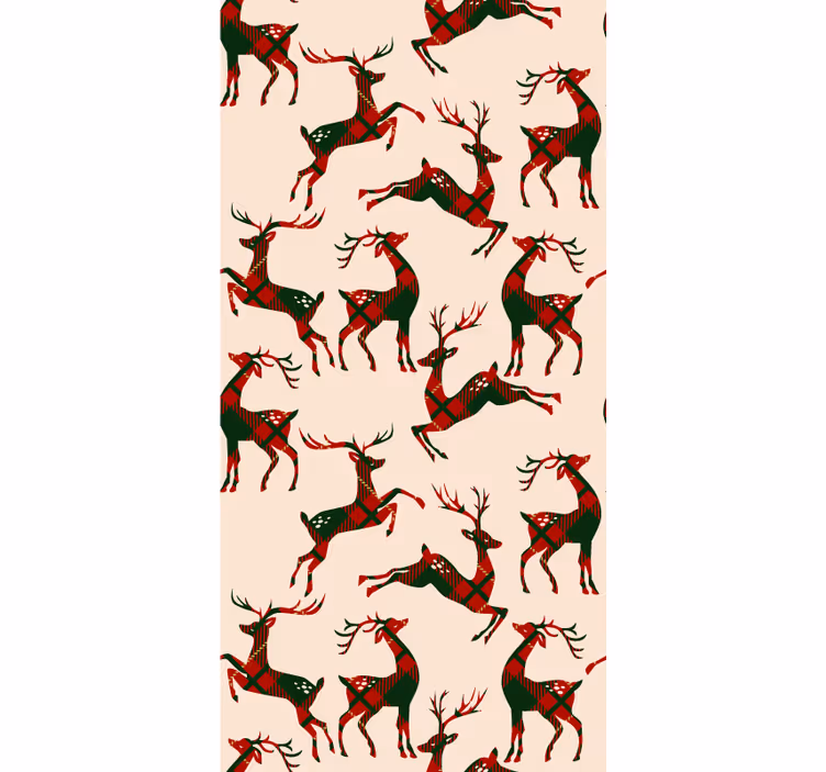 Festive Reindeer cute animal wallpaper - TenStickers