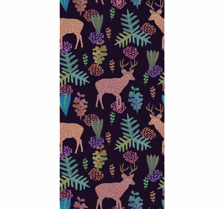 Enchanted Forest Scene cute animal wallpaper - TenStickers