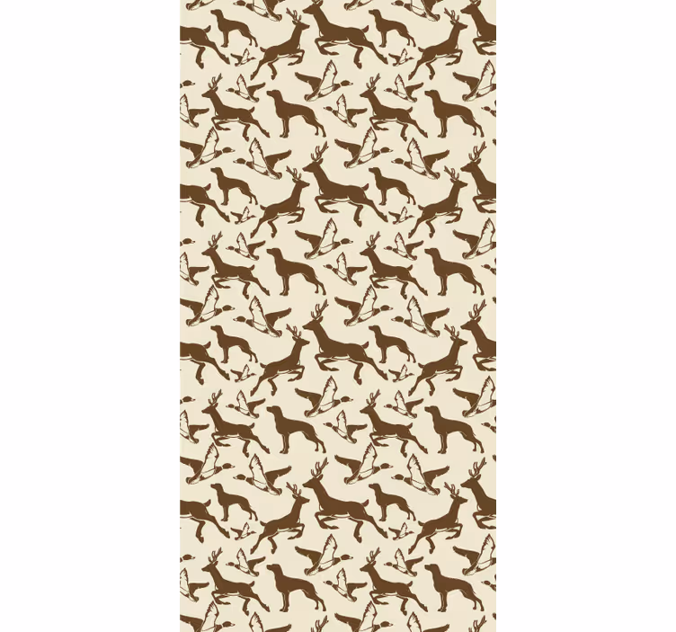 Leaping Deer Pattern cute animal wallpaper - TenStickers