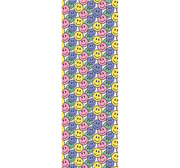 Smiley Pattern art deco wallpaper - TenStickers