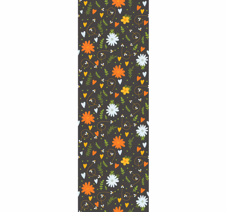 Floral Cheer Motif flowers wallpaper - TenStickers