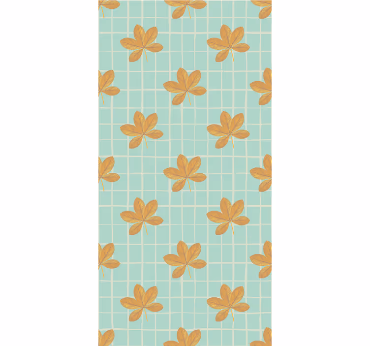 Floral Grid Pattern flowers wallpaper - TenStickers