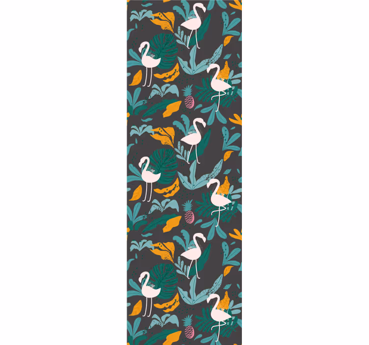 Tropical Flamingo Scene cute animal wallpaper - TenStickers