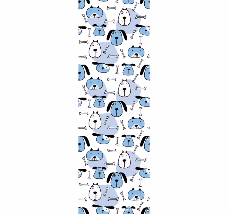 Playful Canine Pattern wallpaper of a dog - TenStickers