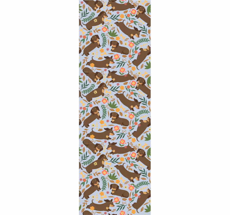 Elephant Floral Pattern wallpaper of a dog - TenStickers