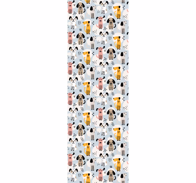 Canine Pattern Play wallpaper of a dog - TenStickers