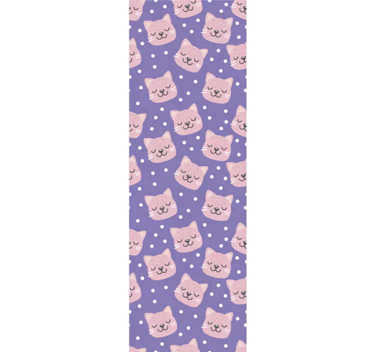 Polka Cat Pattern wallpaper for the nursery - TenStickers