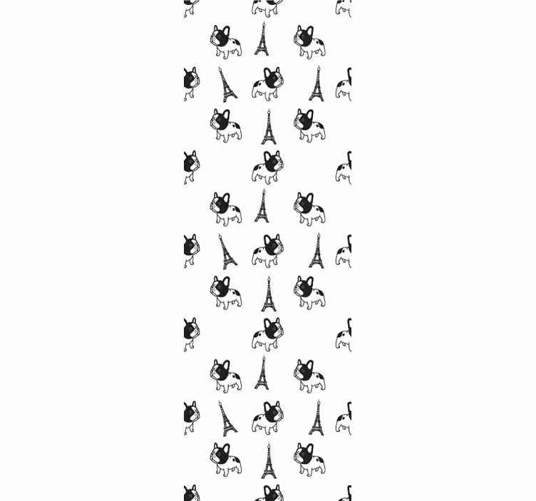 Parisian Pooches wallpaper of a dog - TenStickers