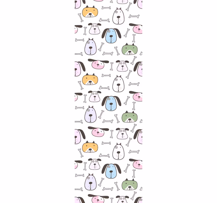 Cartoon Canine Friends wallpaper of a dog - TenStickers
