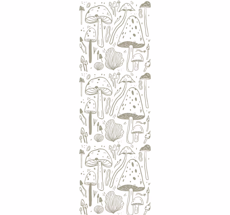 Master bedroom wallpaper with mushroom designs - TenStickers