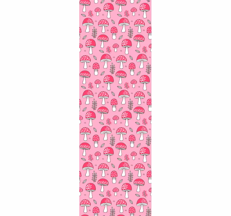 Mushroom Patterns art deco wallpaper - TenStickers