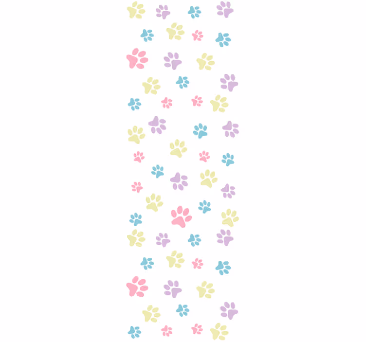 Paw Pattern Play wallpaper of a dog - TenStickers