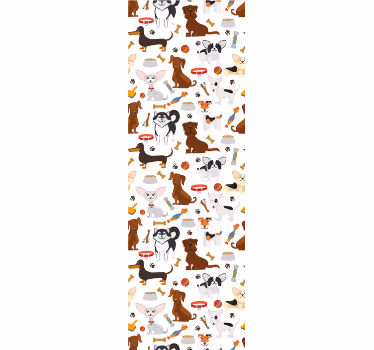Canine Characters wallpaper of a dog - TenStickers