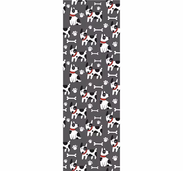 Playful Canine Illustration wallpaper of a dog - TenStickers