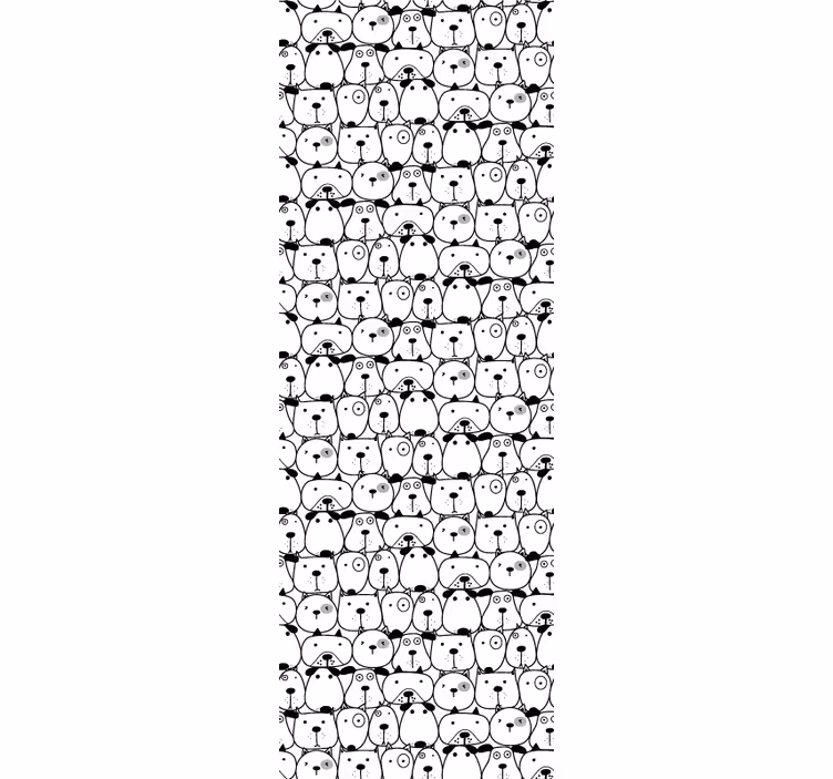 Amazing hand drawn dog pattern wallpaper - TenStickers