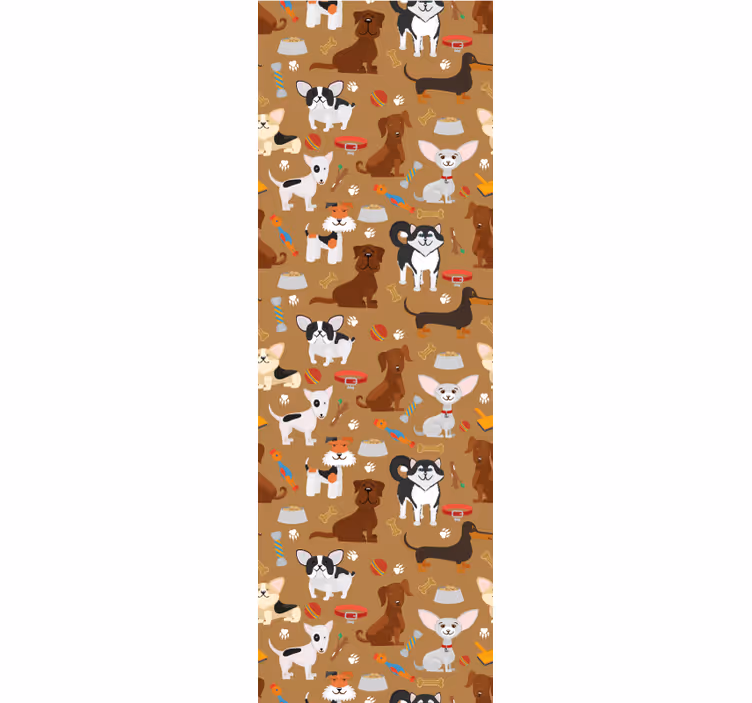 Playful Puppies wallpaper of a dog - TenStickers