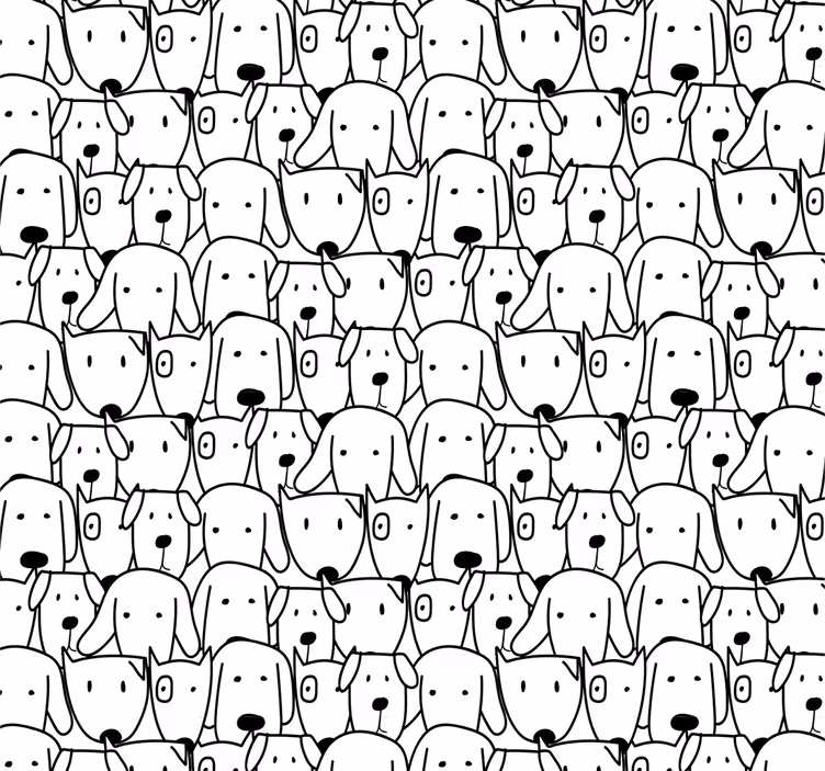 Canine Illustration wallpaper of a dog - TenStickers