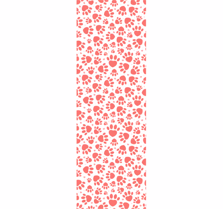 Paw Print Hearts wallpaper of a dog - TenStickers