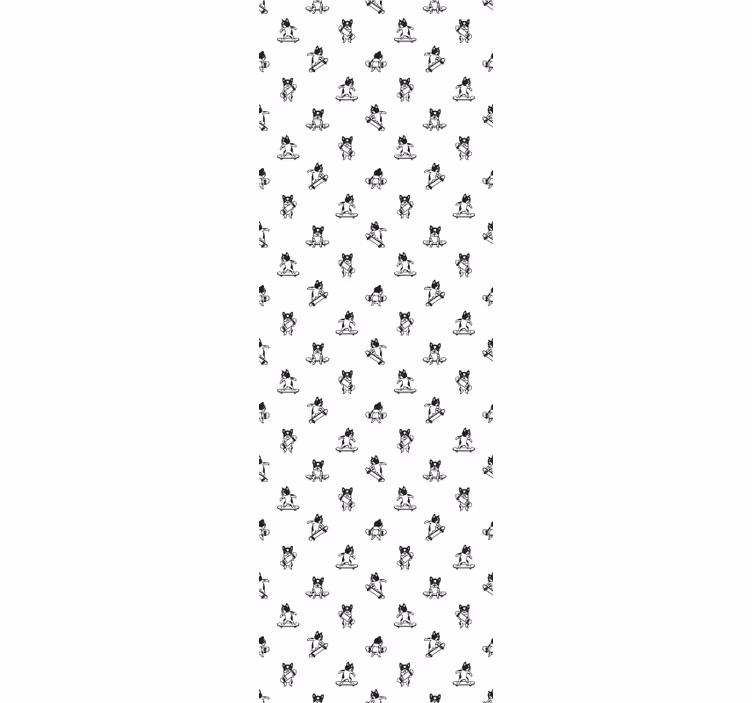 Bulldogs On Skateboard wallpaper of a dog - TenStickers