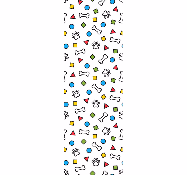 Playful Pet Motifs wallpaper of a dog - TenStickers