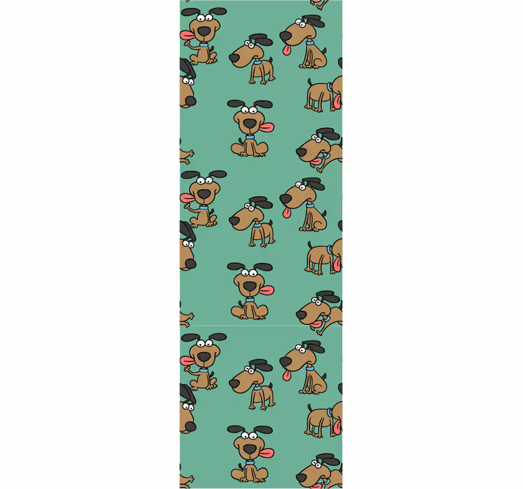 Canine Cartoon Fun wallpaper of a dog - TenStickers