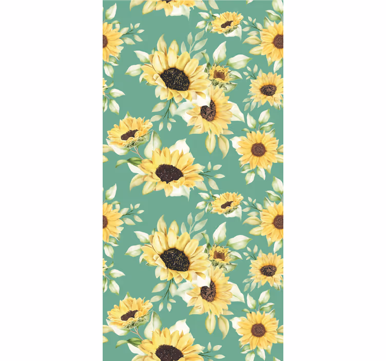 Sunflower Blooms flowers wallpaper - TenStickers