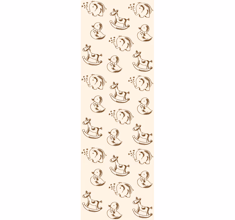 Playful Animal Sketches wallpaper for the nursery - TenStickers