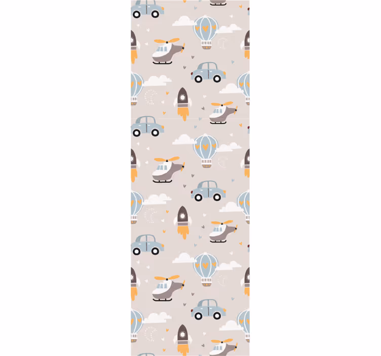 Playful Transportation wallpaper childrens room - TenStickers