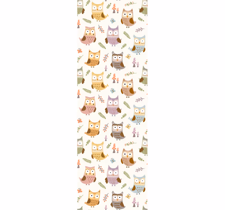 Owl Pattern cute animal wallpaper - TenStickers
