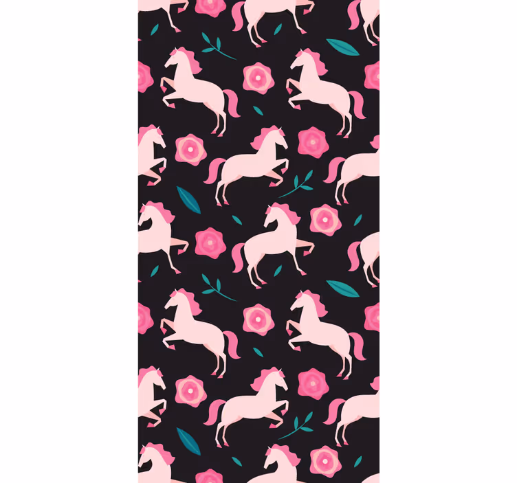 Whimsical Equestrian Florals cute animal wallpaper - TenStickers