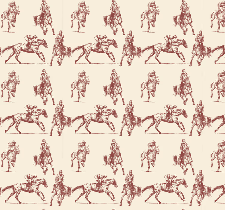 Equestrian Illustration cute animal wallpaper - TenStickers