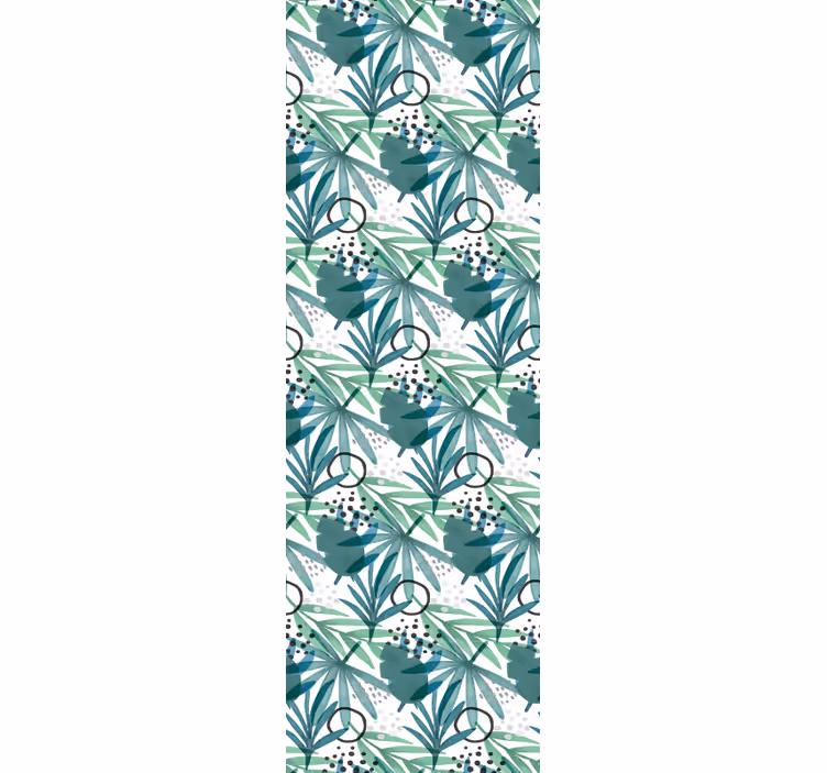 Tropical Geometric leaves wallpaper - TenStickers