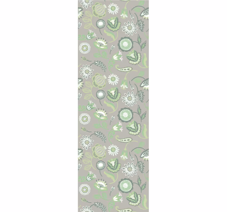 Floral Greenery Motif wallpaper flowery - TenStickers