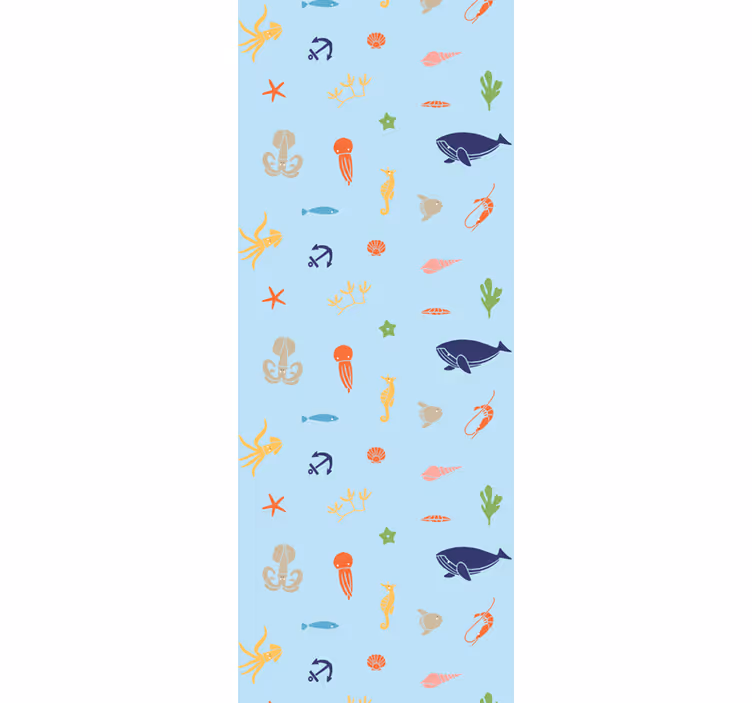 Ocean Fauna Pattern cute animal wallpaper - TenStickers