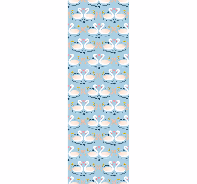 Swan Lake Pattern cute animal wallpaper - TenStickers