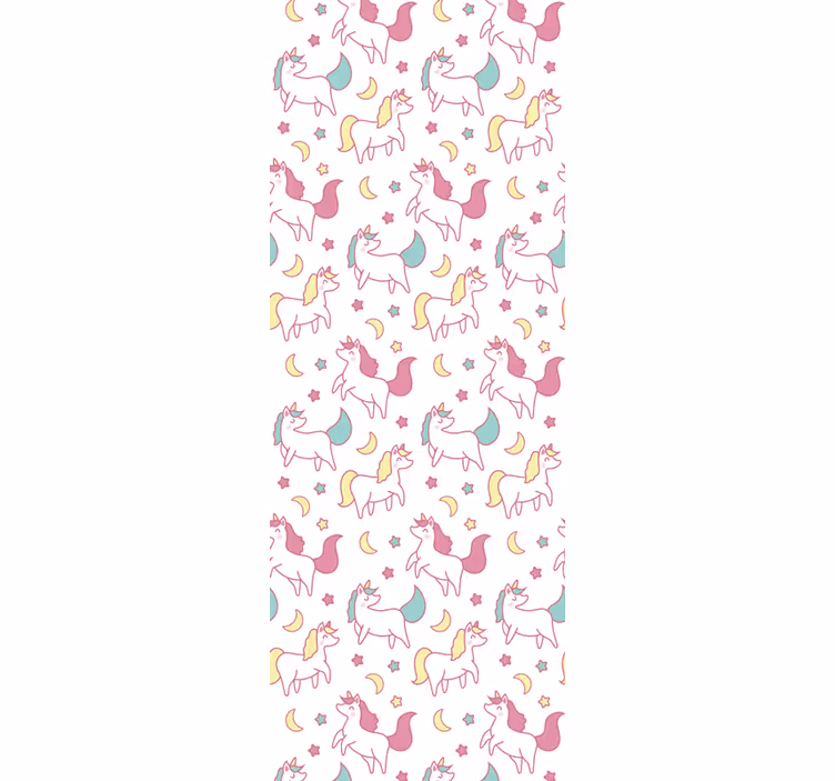 Unicorns Pattern wallpaper for the nursery - TenStickers