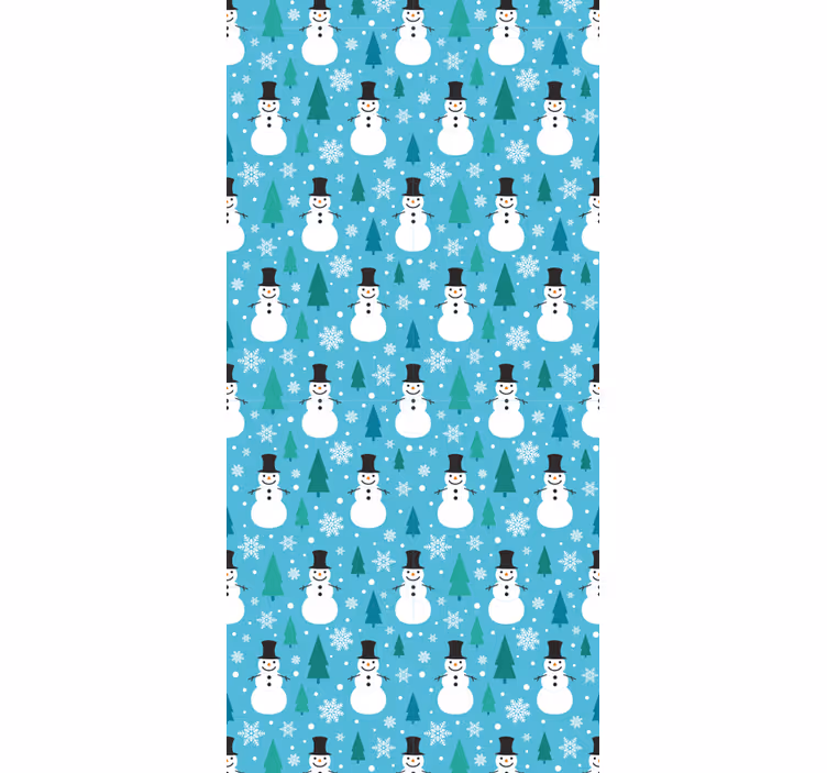 Snowman Festive Pattern christmas wallpaper - TenStickers