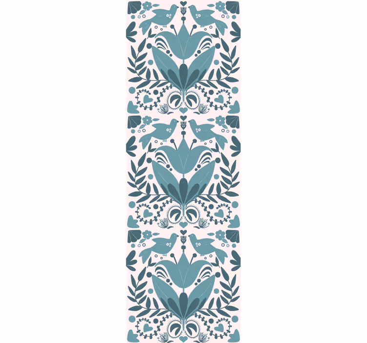 Floral Symmetry Patterns wallpaper flowery - TenStickers