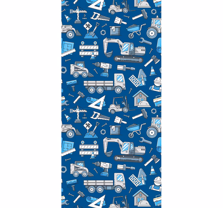 Construction Playtime wallpaper for the nursery - TenStickers