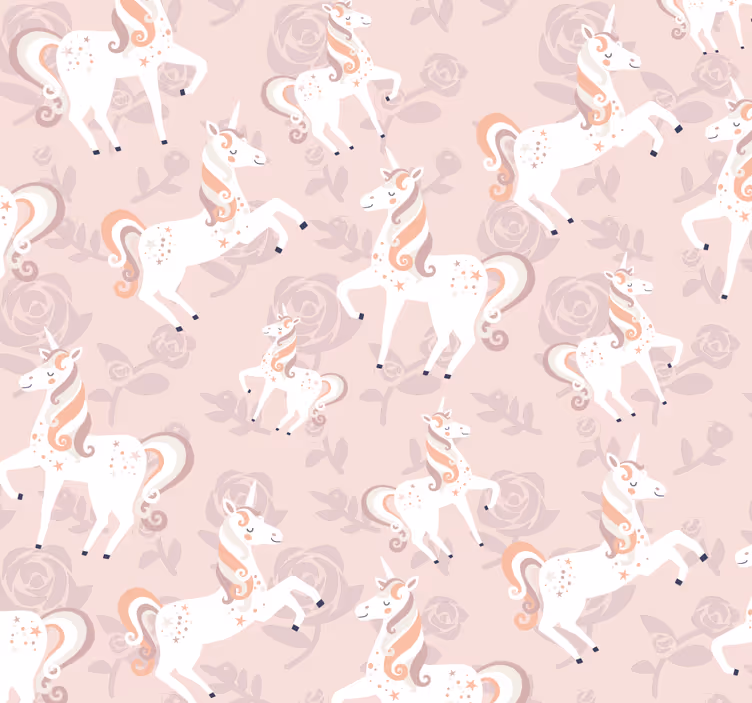 Unicorn Pattern butterfly wallpaper - TenStickers