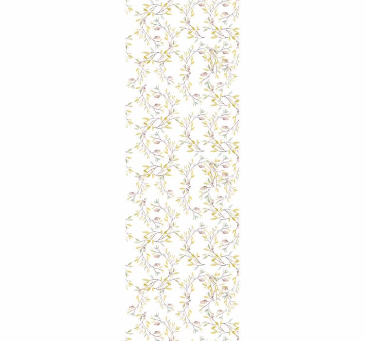 Botanical Branch Motif wallpaper flowery - TenStickers