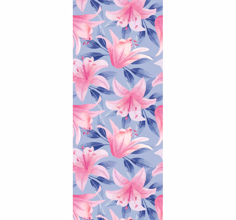 Elegant Lily Pattern wallpaper flowery - TenStickers