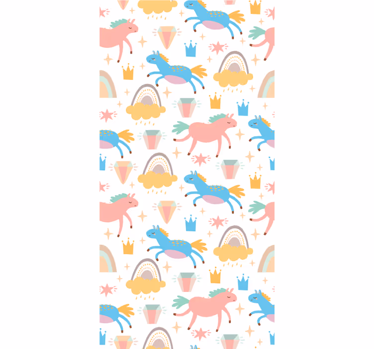 Unicorn Fairytale cute animal wallpaper - TenStickers