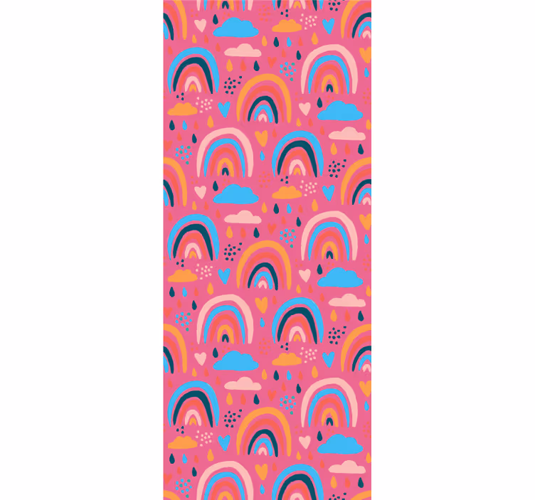 Playful Rainbow Patterns wallpaper childrens room - TenStickers
