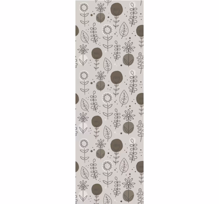 Floral Sketch Motifs flowers wallpaper - TenStickers
