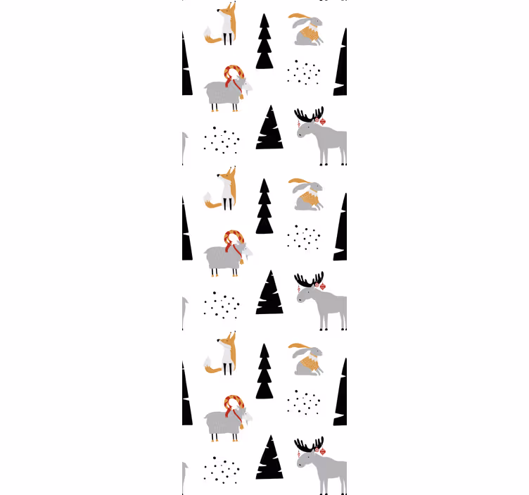 Cute animal wallpaper festive animal design - TenStickers