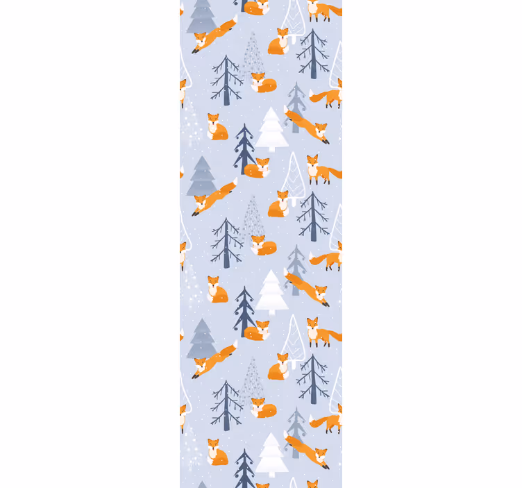 Forest Fox Scene cute animal wallpaper - TenStickers