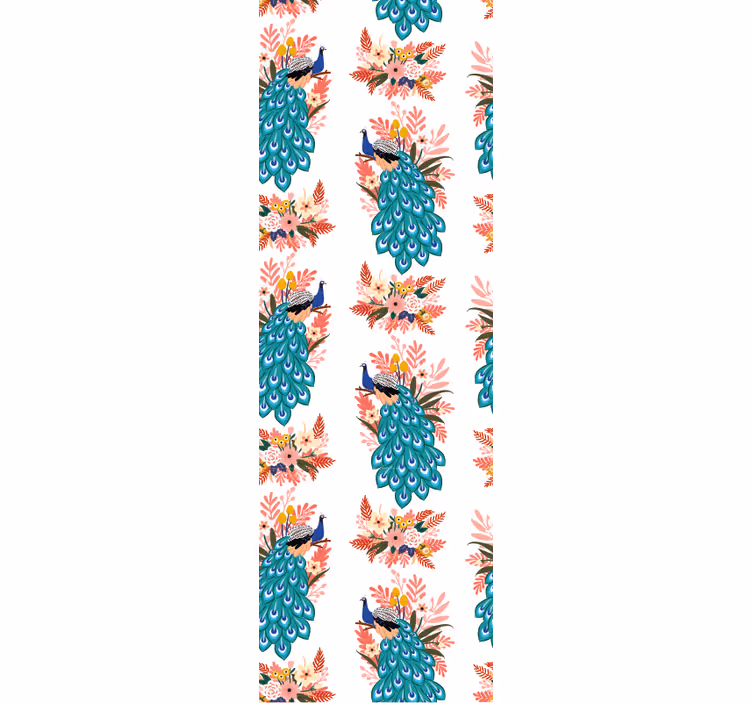 Peacock Motif birds wallpaper - TenStickers