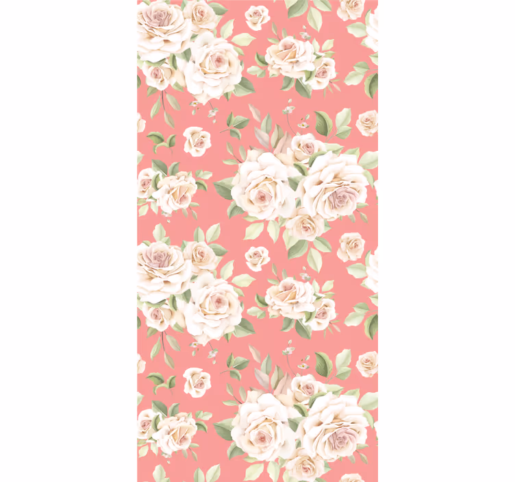 Floral Rose Pattern flowers wallpaper - TenStickers