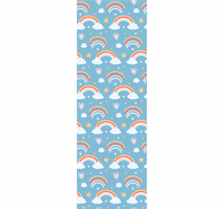Playful Rainbow Clouds wallpaper for the nursery - TenStickers